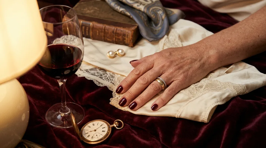 Lingerie bordeaux velours sur crème — tel rose pas cher Karine maman Versailles